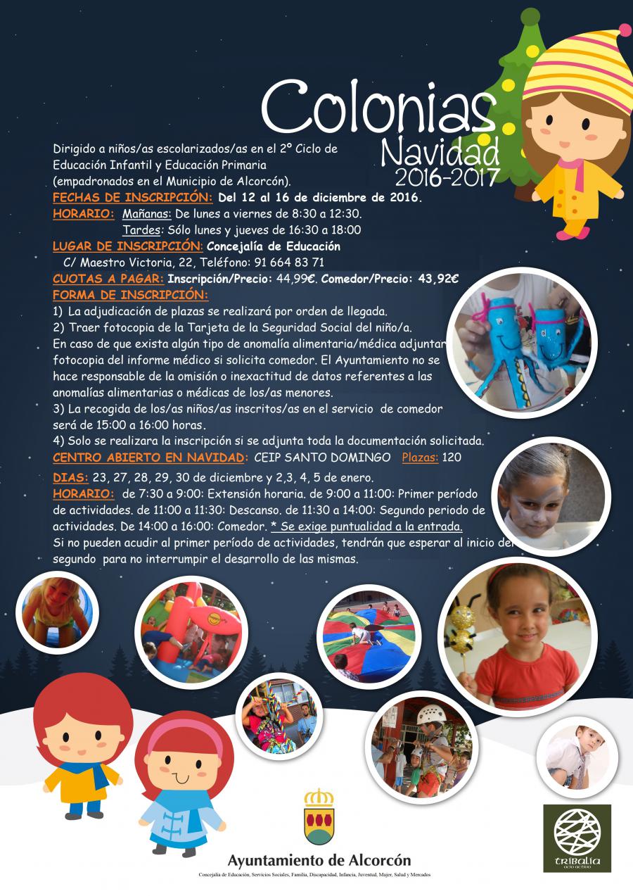 El @AytoAlcorcon oferta 120 plazas para las Colonias Escolares navideñas