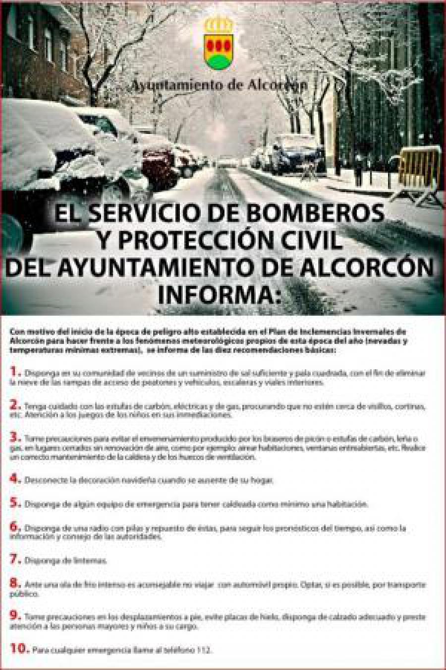 #Alcorcón se prepara para el frío poniendo en marcha el “Plan de Inclemencias Invernales” que garantiza la movilidad y el tránsito de los vecinos en caso de #nieve o #hielo