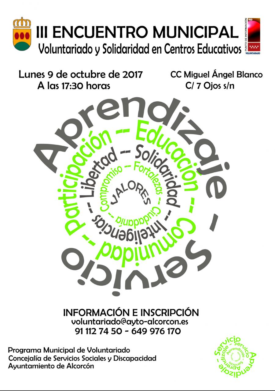 #Alcorcón acogerá el III Encuentro de #Voluntariado y #Solidaridad en Centros Educativos de la ciudad