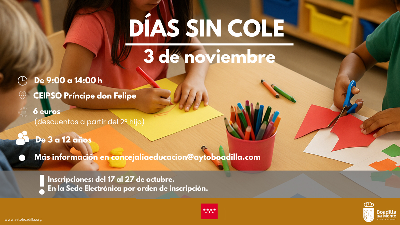 ABIERTA LA INSCRIPCIÓN PARA EL DÍA SIN COLE DEL PRÓXIMO 3 DE NOVIEMBRE