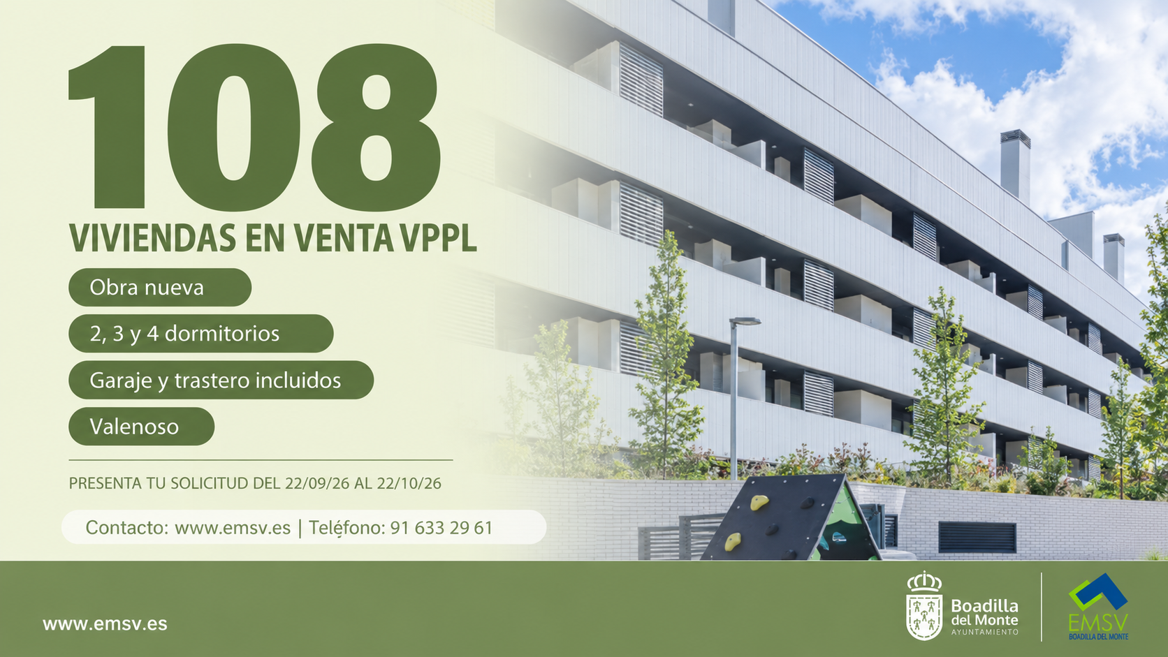 ABIERTO EL PLAZO DE SOLICITUD PARA OPTAR A LAS 108 VIVIENDAS DE PROTECCIÓN PÚBLICA EN RÉGIMEN DE VENTA EN VALENOSO