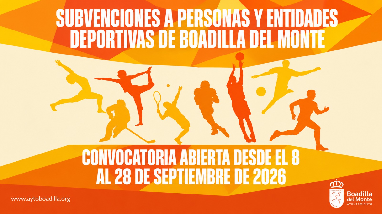 ABIERTO EL PLAZO PARA SOLICITAR LAS AYUDAS ECONÓMICAS PARA EL DEPORTE EN BOADILLA CORRESPONDIENTES A 2026