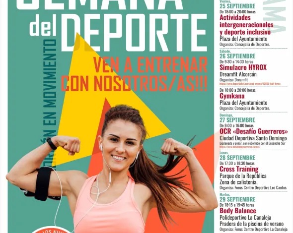 La nueva edición de la Semana del Deporte de Alcorcón ofrece con diversas actividades al aire libre y gratuitas del 23 al 30 de septiembre