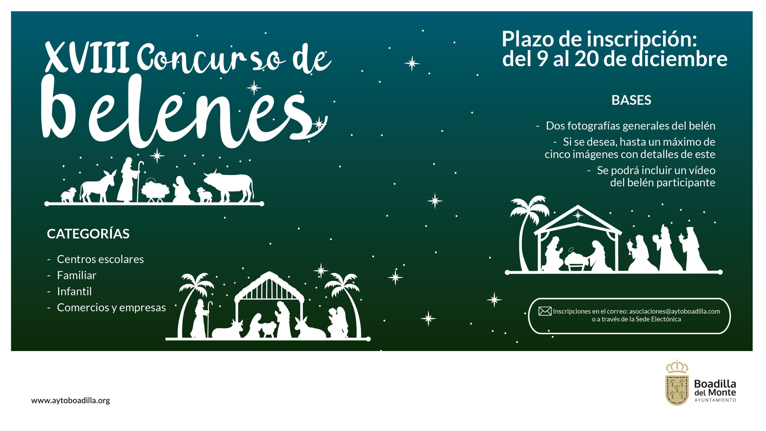 ABIERTA HASTA EL 20 DE DICIEMBRE LA INSCRIPCIÓN PARA PARTICIPAR EN EL CONCURSO DE BELENES