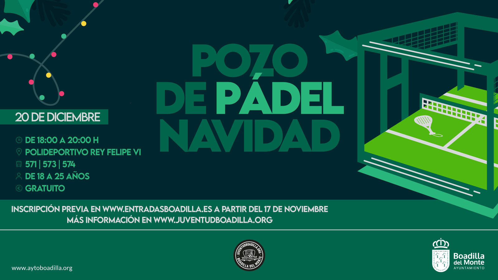 ABIERTA LA INSCRIPCIÓN PARA EL POZO DE PÁDEL Y OTRAS ACTIVIDADES DE LA CASA DE LA JUVENTUD
