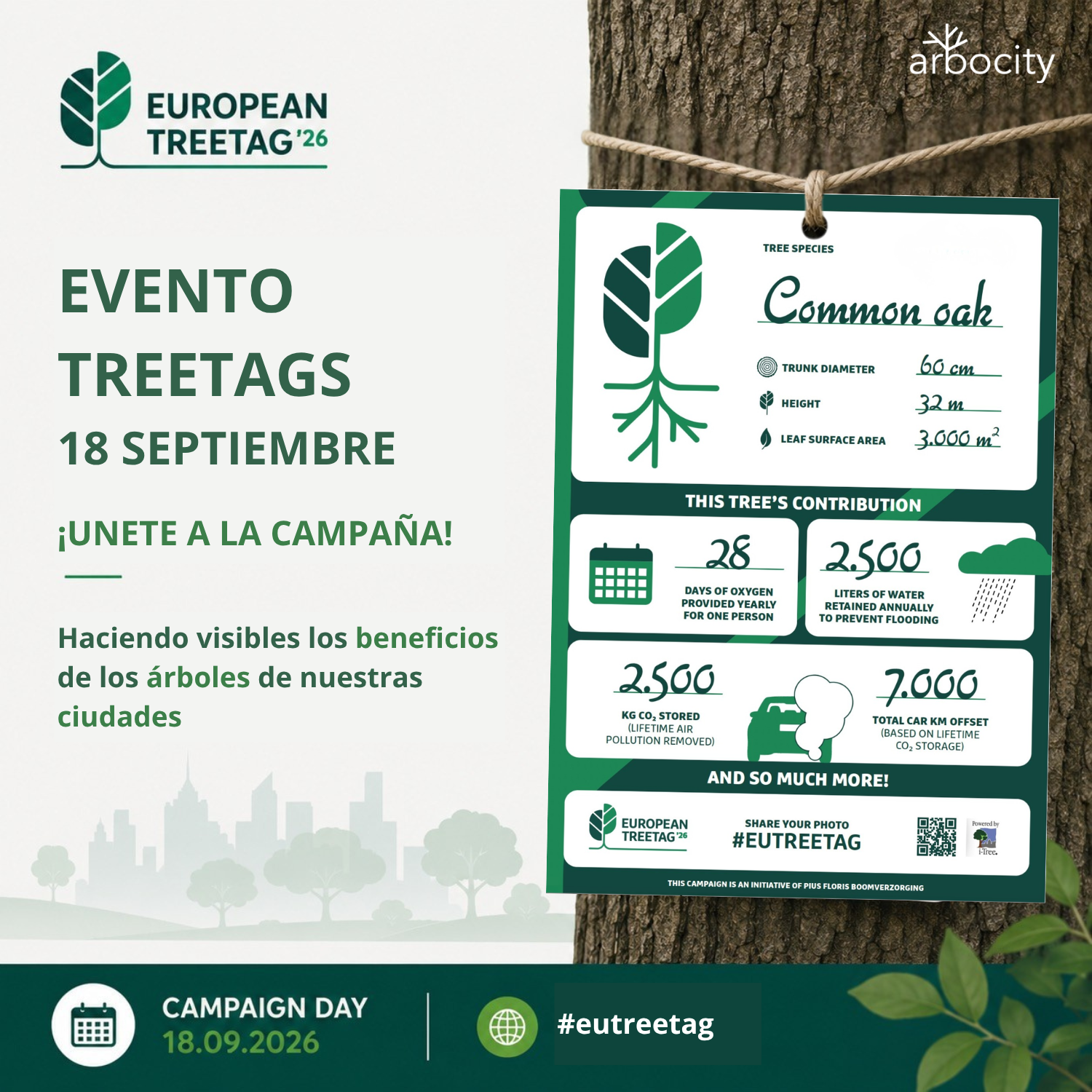 Leganés se suma al EUTreeTag 2026 para poner en valor el arbolado urbano y cuyo congreso se celebra en Málaga