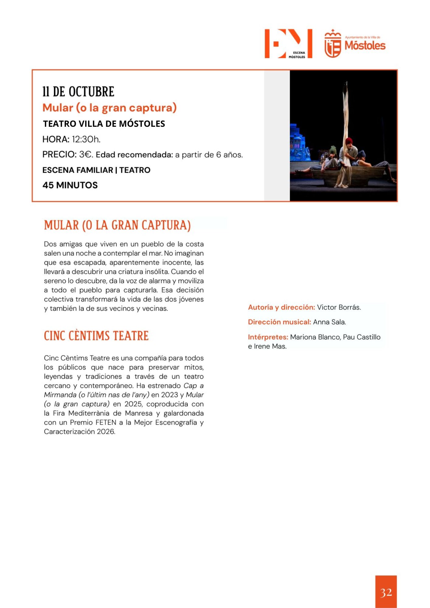 Cuentacuentos, títeres, cine y teatro llenan de cultura Móstoles esta semana