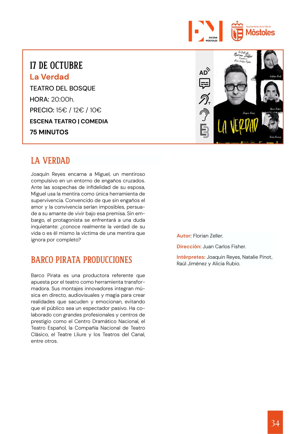 “La dama boba” y una comedia de Joaquín Reyes llegan al Teatro del Bosque, en la agenda cultural de la semana