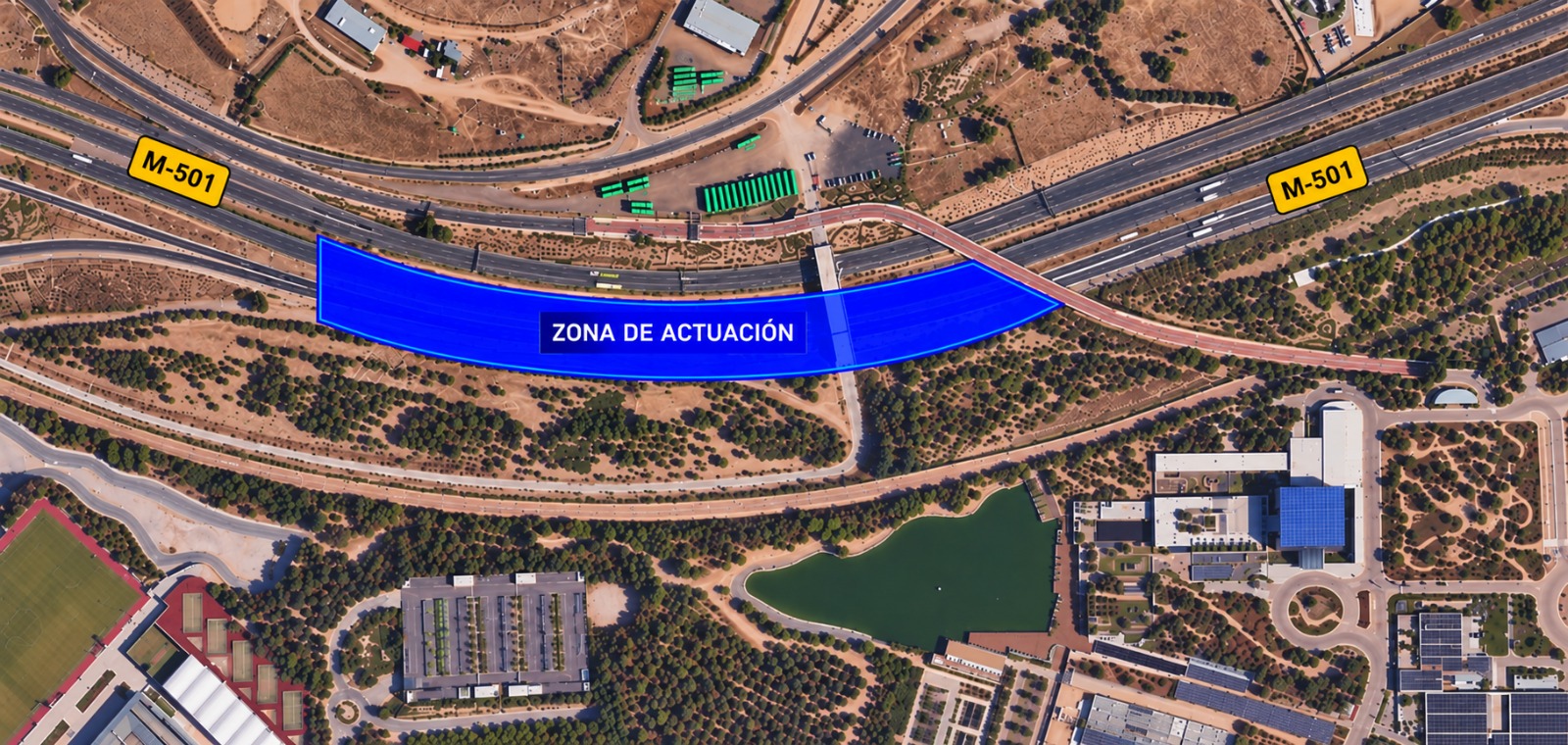 LICITADO EL PROYECTO DE INCORPORACIÓN A LA M-501 DESDE LA VÍA DE SERVICIO QUE DA ACCESO A LA CIUDAD FINANCIERA
