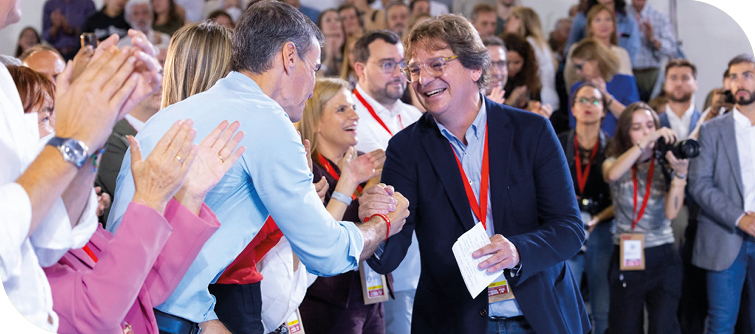 Fuenlabrada acoge un acto de campaña de Pedro Sánchez junto a Javier Ayala, Óscar López y Aránzazu Figueroa