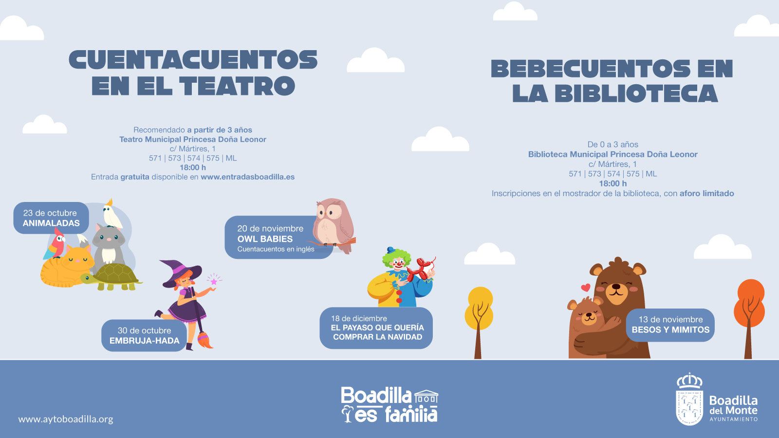 EL TEATRO MUNICIPAL PRINCESA DOÑA LEONOR OFRECE UN NUEVO CICLO DE CUENTACUENTOS Y UN BEBECUENTO