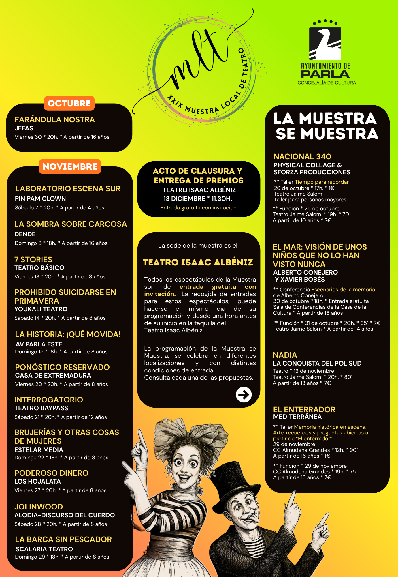 EL AYUNTAMIENTO DE PARLA ANIMA A SER JURADO DE LA XXIX MUESTRA LOCAL DE TEATRO