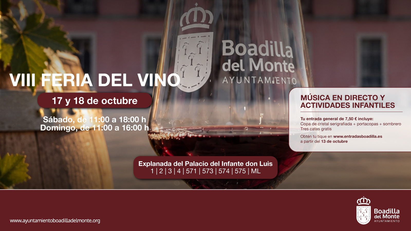 BOADILLA CELEBRARÁ UNA NUEVA EDICIÓN DE LA FERIA DEL VINO LOS DÍAS 17 Y 18 DE OCTUBRE