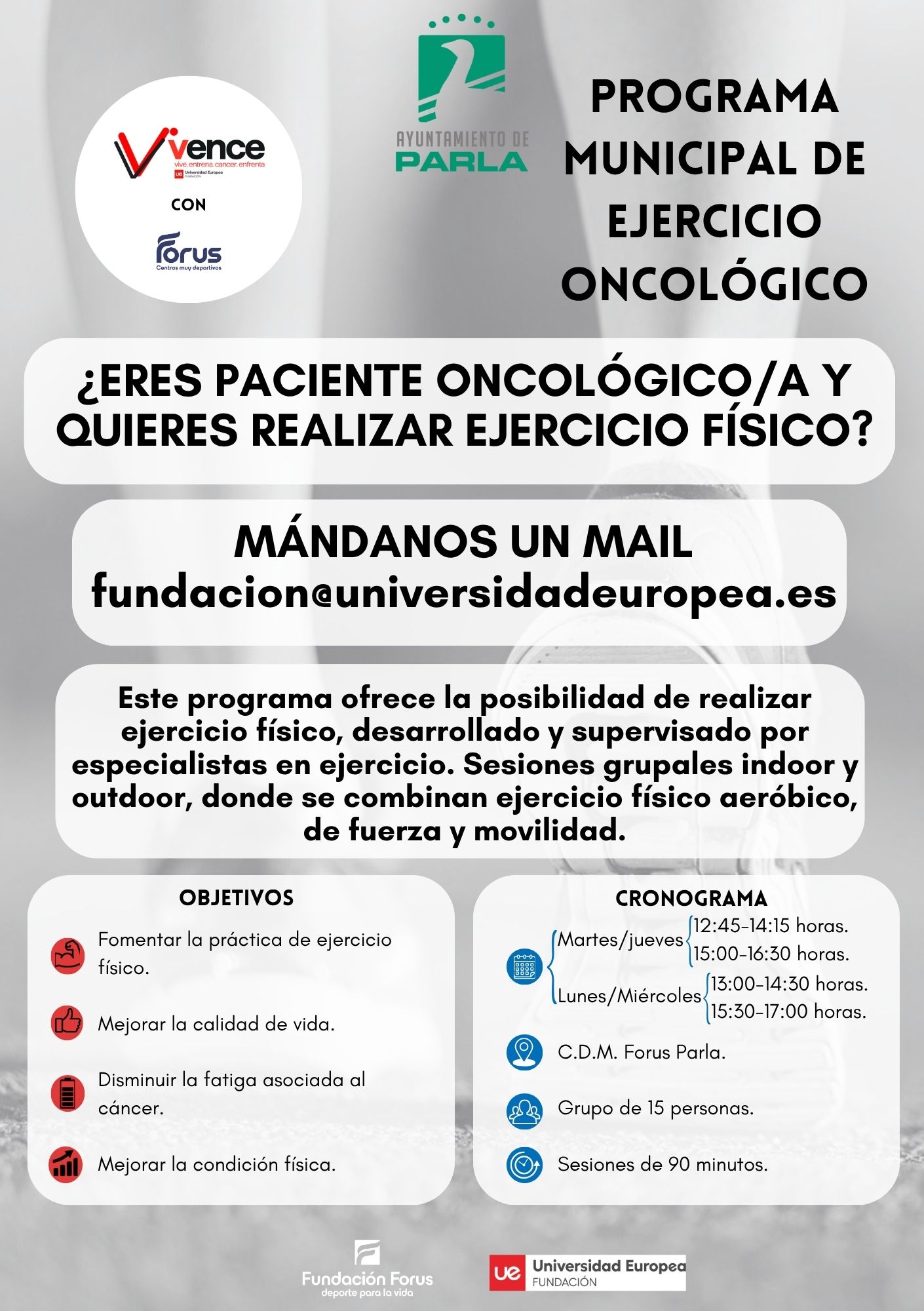 PARLA PONE EN MARCHA UNA NUEVA EDICIÓN DEL PROGRAMA DE EJERCICIO ONCOLÓGICO VENCE CON FORUS