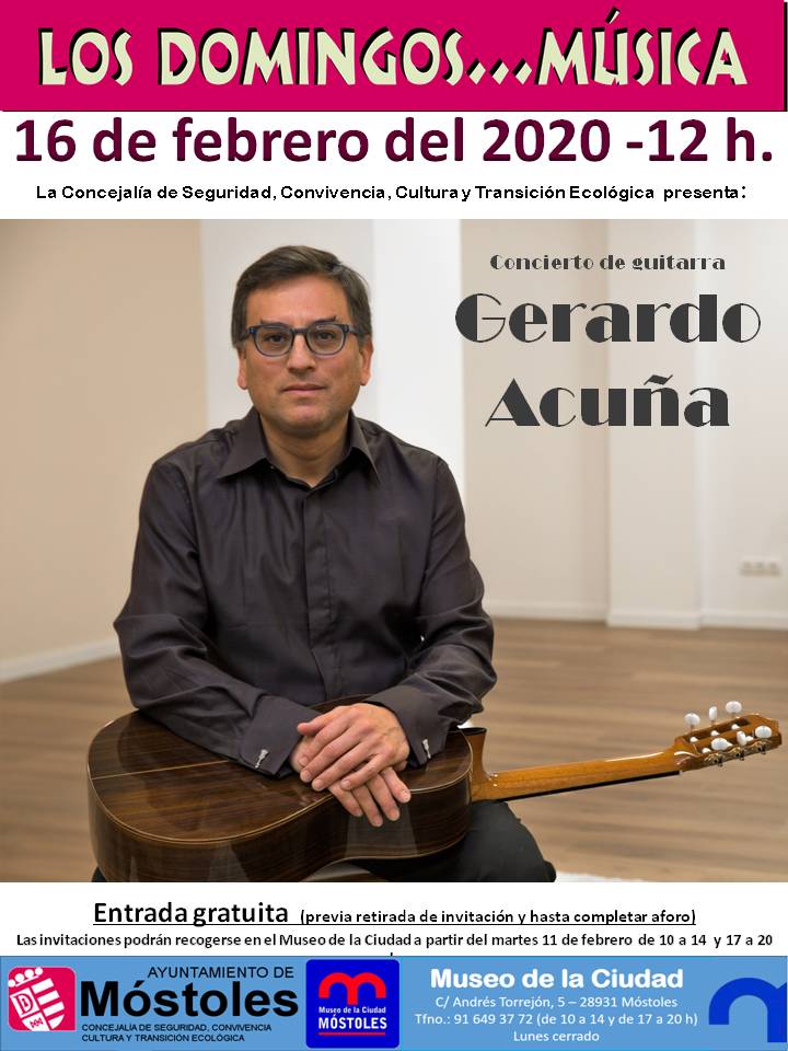Texto Alternativo: El guitarrista mexicano Gerardo Acuña ofrecerá este domingo un concierto en el Museo de la Ciudad