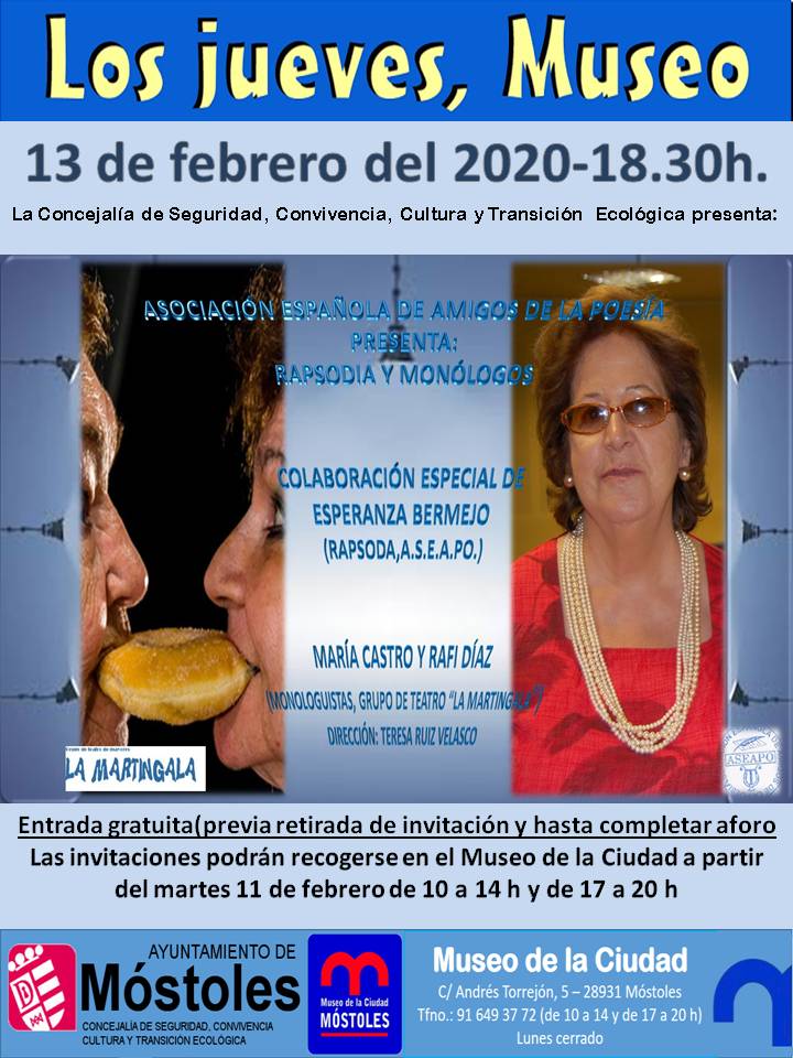 Texto Alternativo: El Museo de la Ciudad acoge el recital “Rapsodas y monólogos”