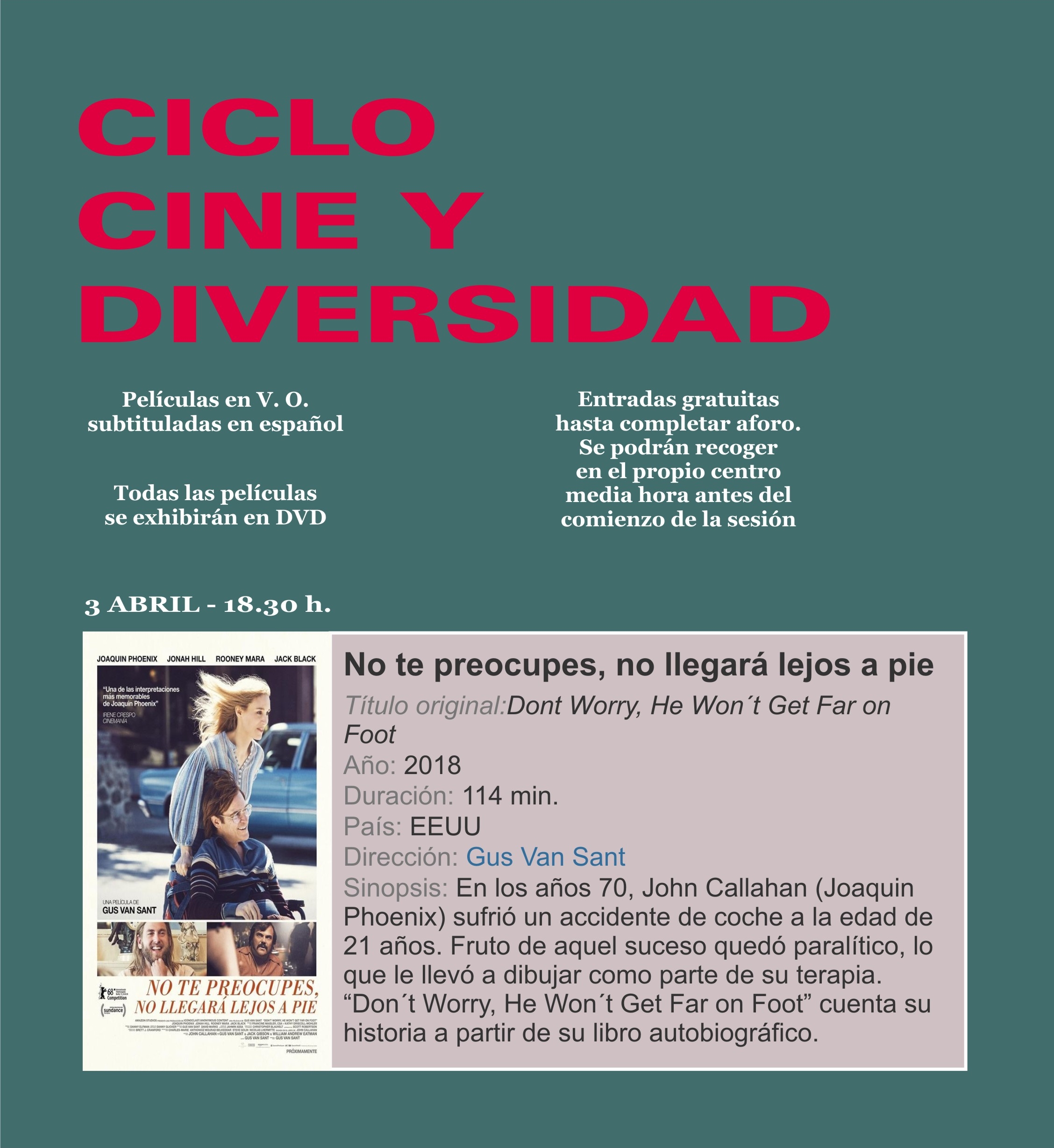 Texto Alternativo: El Centro Sociocultural Norte-Universidad organiza un Ciclo de Cine y Diversidad