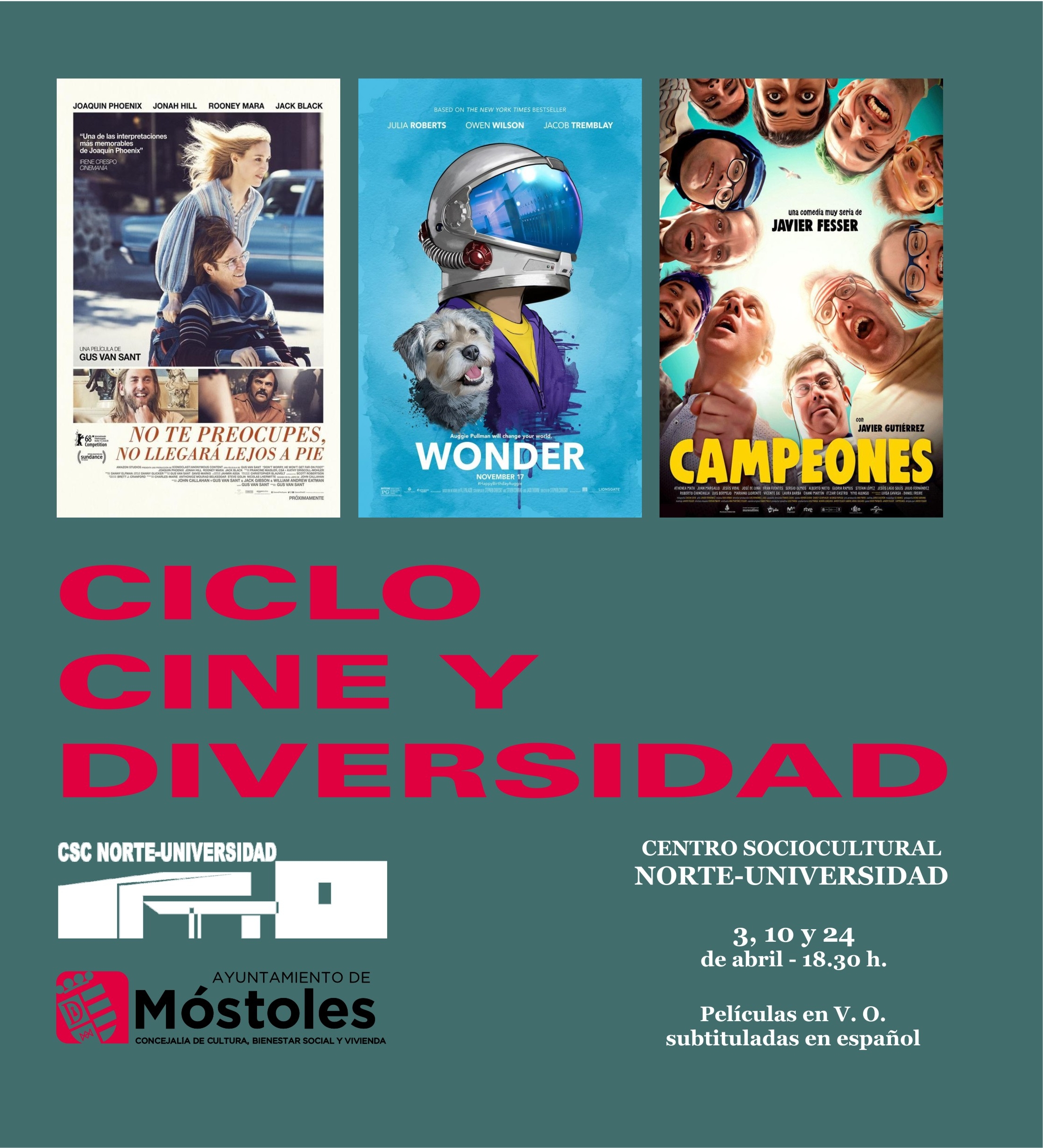 Texto Alternativo: El Centro Sociocultural Norte-Universidad organiza un Ciclo de Cine y Diversidad