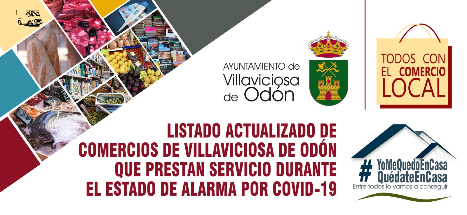 Texto Alternativo: Listado actualizado de comercios y establecimientos que prestan servicio, bien de manera presencial o a domicilio, durante el estado de alarma