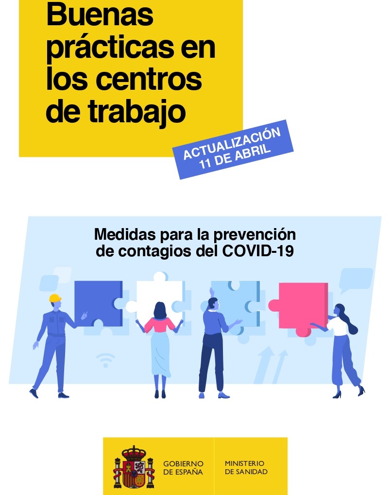 Texto Alternativo: Guía de buenas prácticas en centros de trabajo para prevenir los contagios del COVID-19