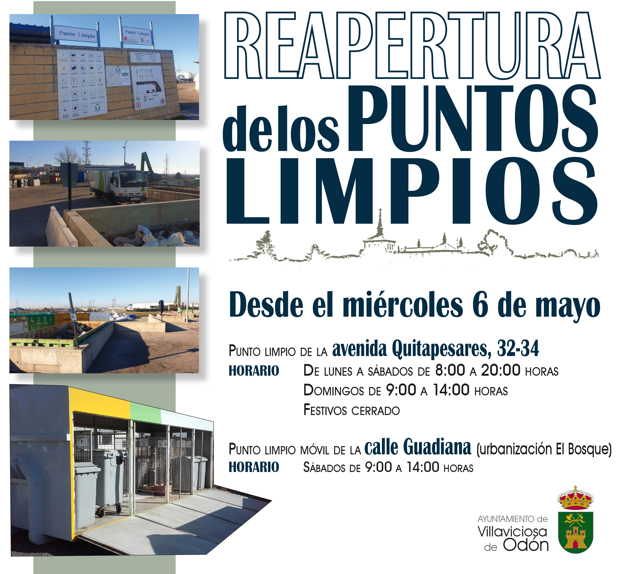 Texto Alternativo: Reabren sus instalaciones el punto limpio de la Avenida Quitapesares y el móvil de la urbanización El Bosque