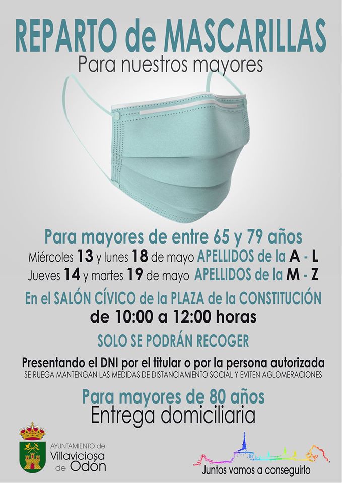 Texto Alternativo: El Ayuntamiento entregará mascarillas a los mayores de 65 años