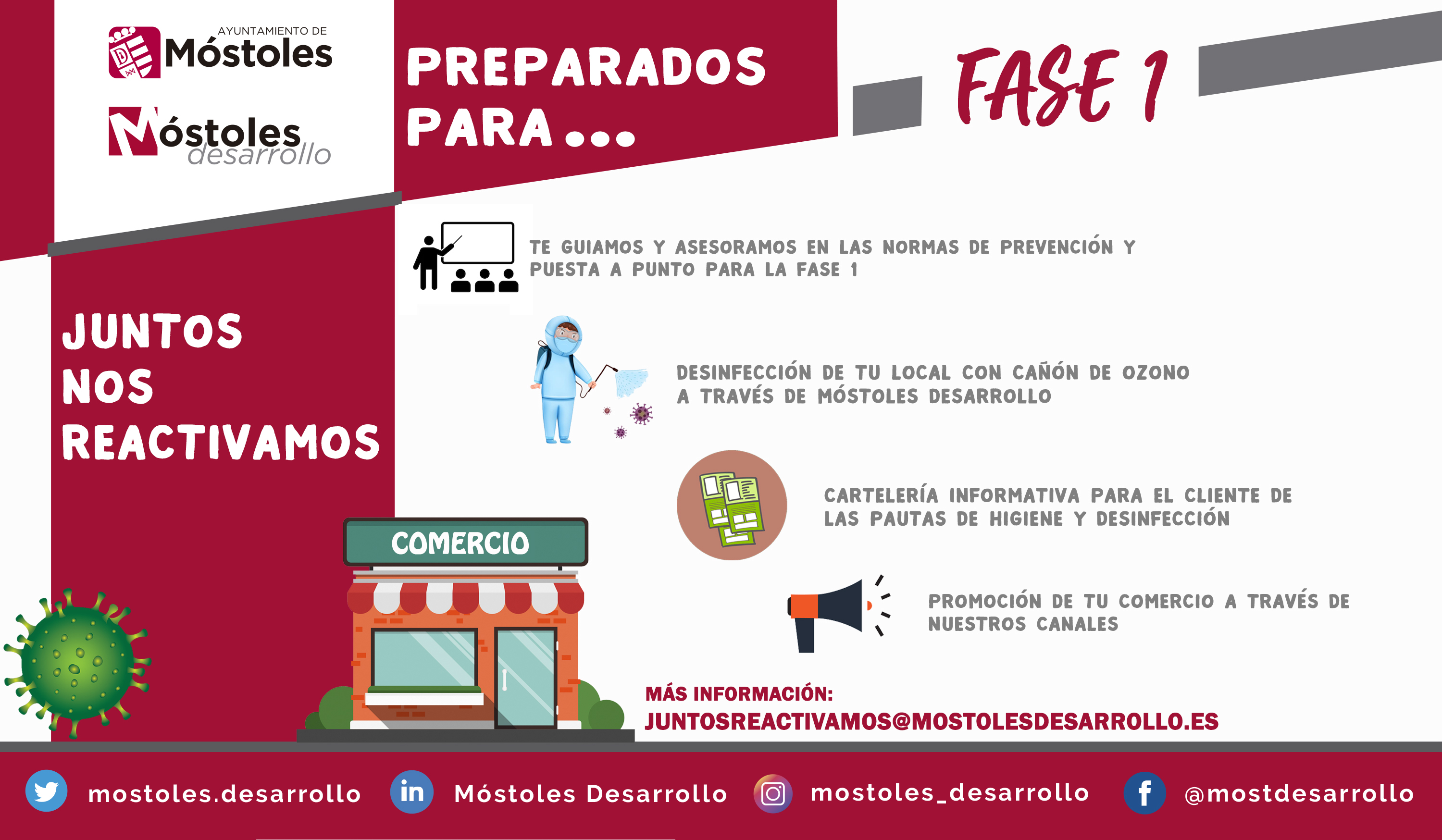 Texto Alternativo: El Gobierno de Móstoles se une al pequeño comercio y a la hostelería para reactivar la economía de la ciudad