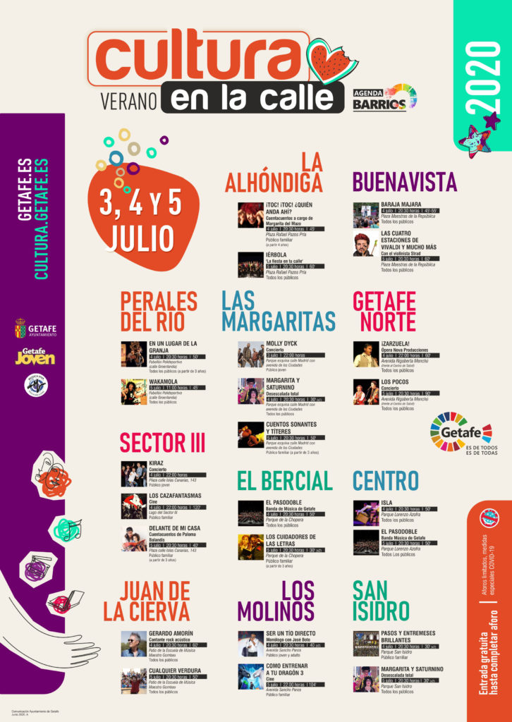 Texto Alternativo: Programación Verano en la calle. Fin de semana 3,4 y 5 Julio