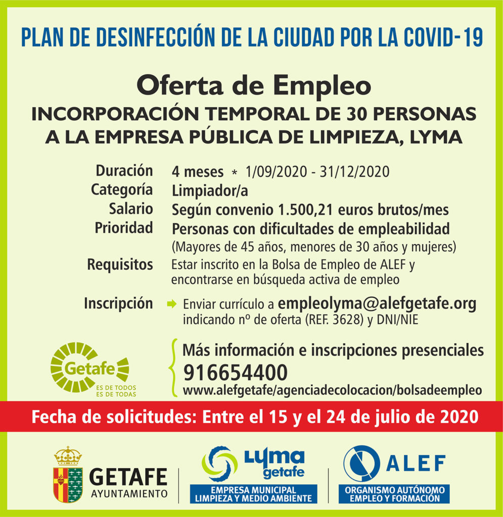 Texto Alternativo: Abierto el plazo de solicitudes para 30 empleos temporales en LYMA