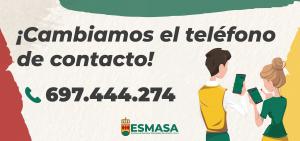 Texto Alternativo: ESMASA cambia su número telefónico de contacto: 697444274