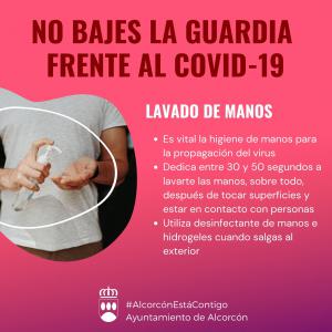Texto Alternativo: Alcorcón hace hincapié en la necesidad de seguir las recomendaciones y consejos de protección para evitar el  contagio por COVID-19