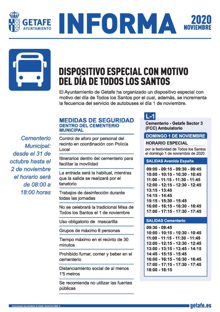 Texto Alternativo: Refuerzo de medidas en el cementerio para el fin de semana de Todos los Santos