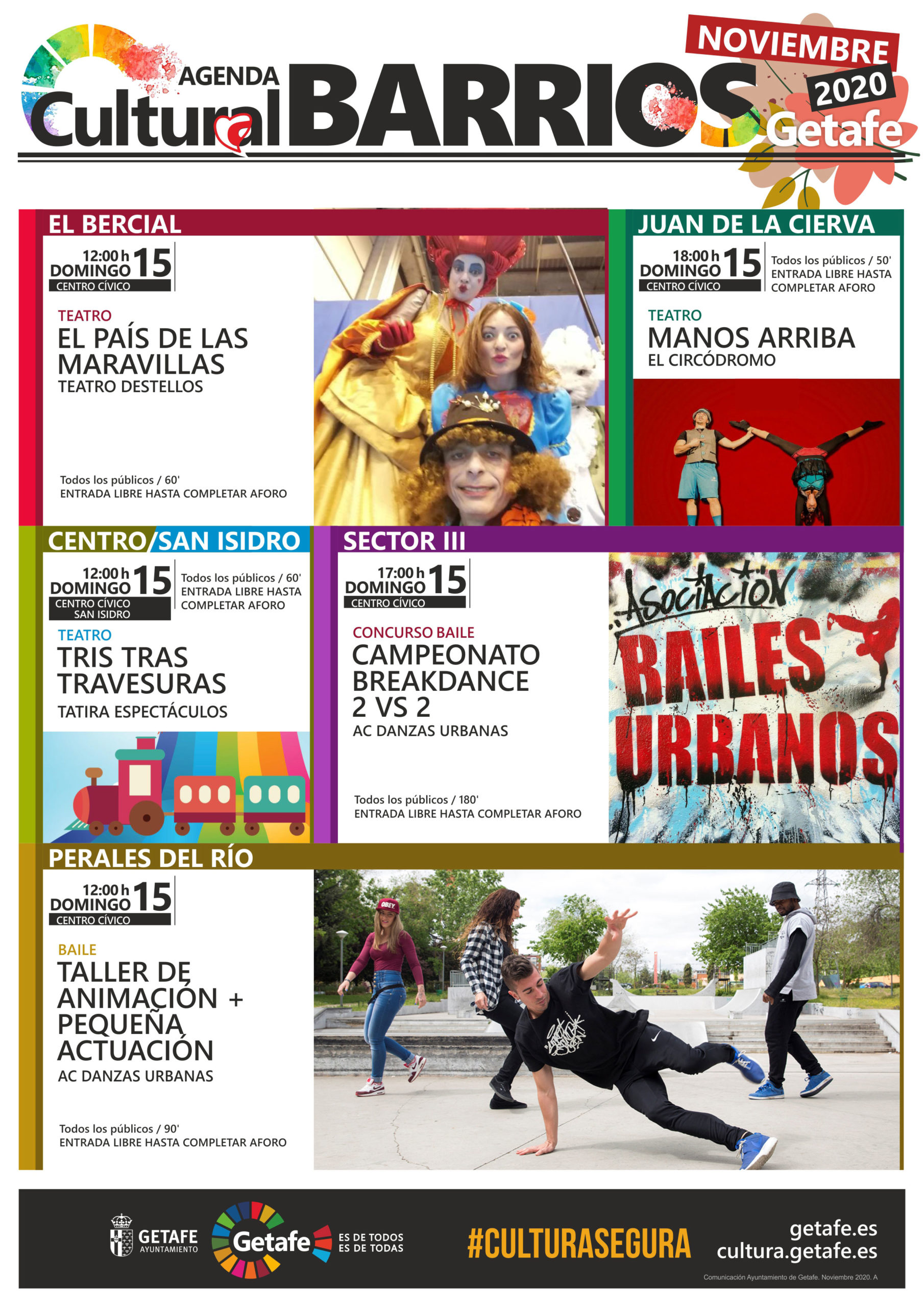 Texto Alternativo: Agenda Cultural Barrios del domingo 15 noviembre
