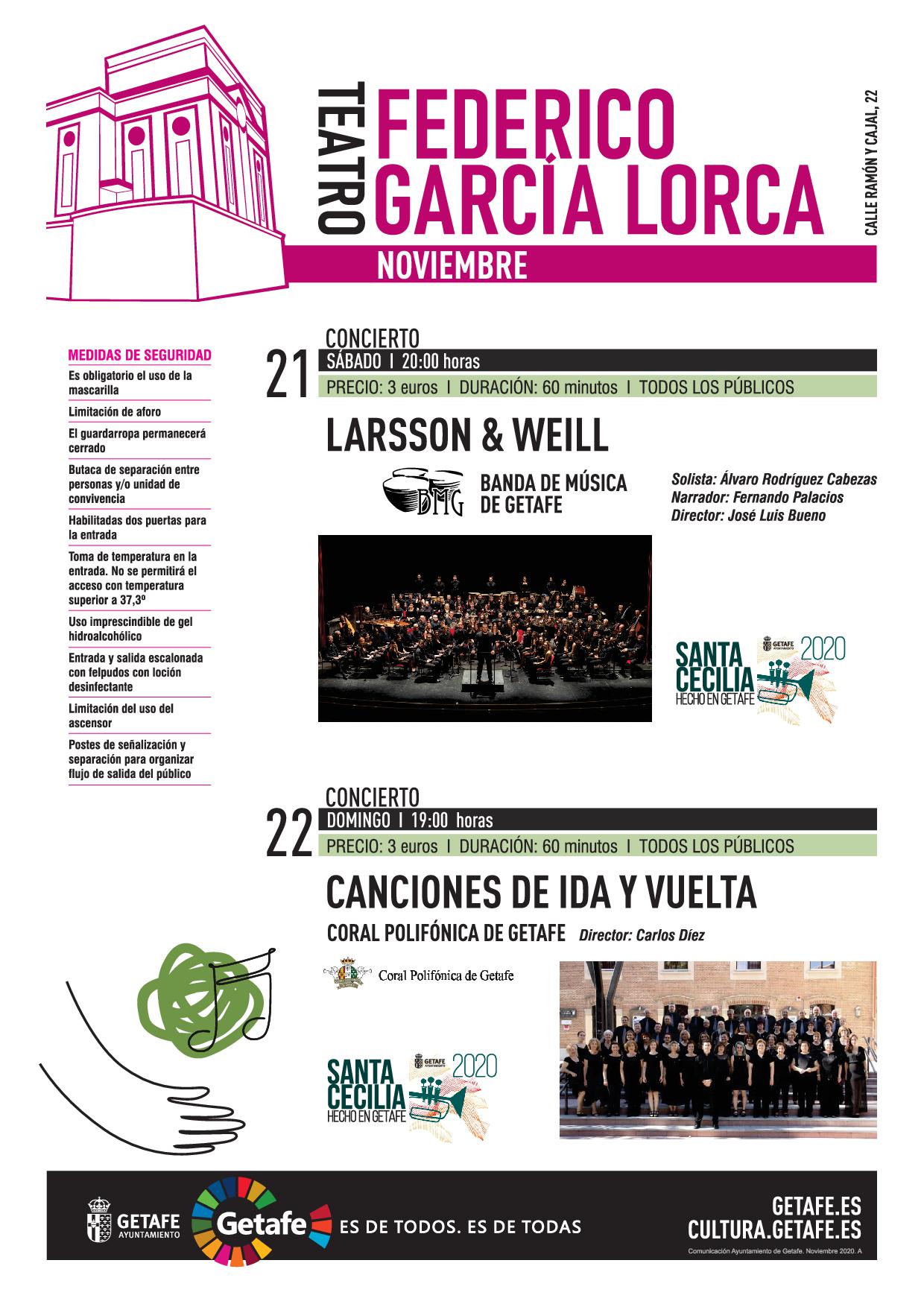 Texto Alternativo: Programación en el Teatro Federico García Lorca días 21 y 22 de noviembre.