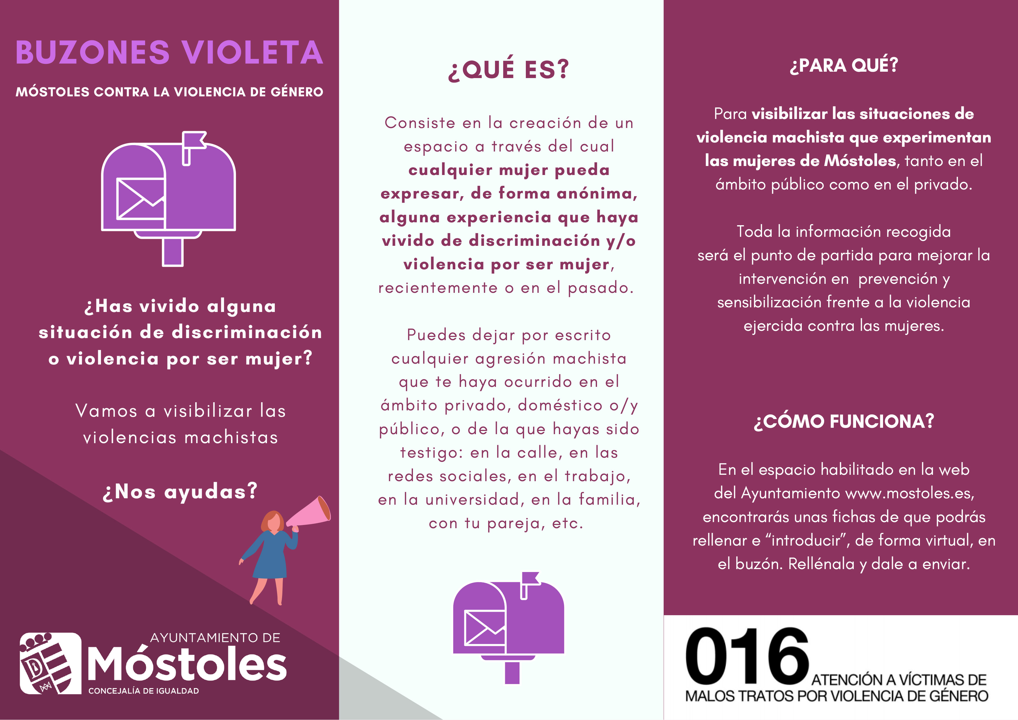 Texto Alternativo: Móstoles habilita un buzón violeta para dar visibilidad a las violencias machistas