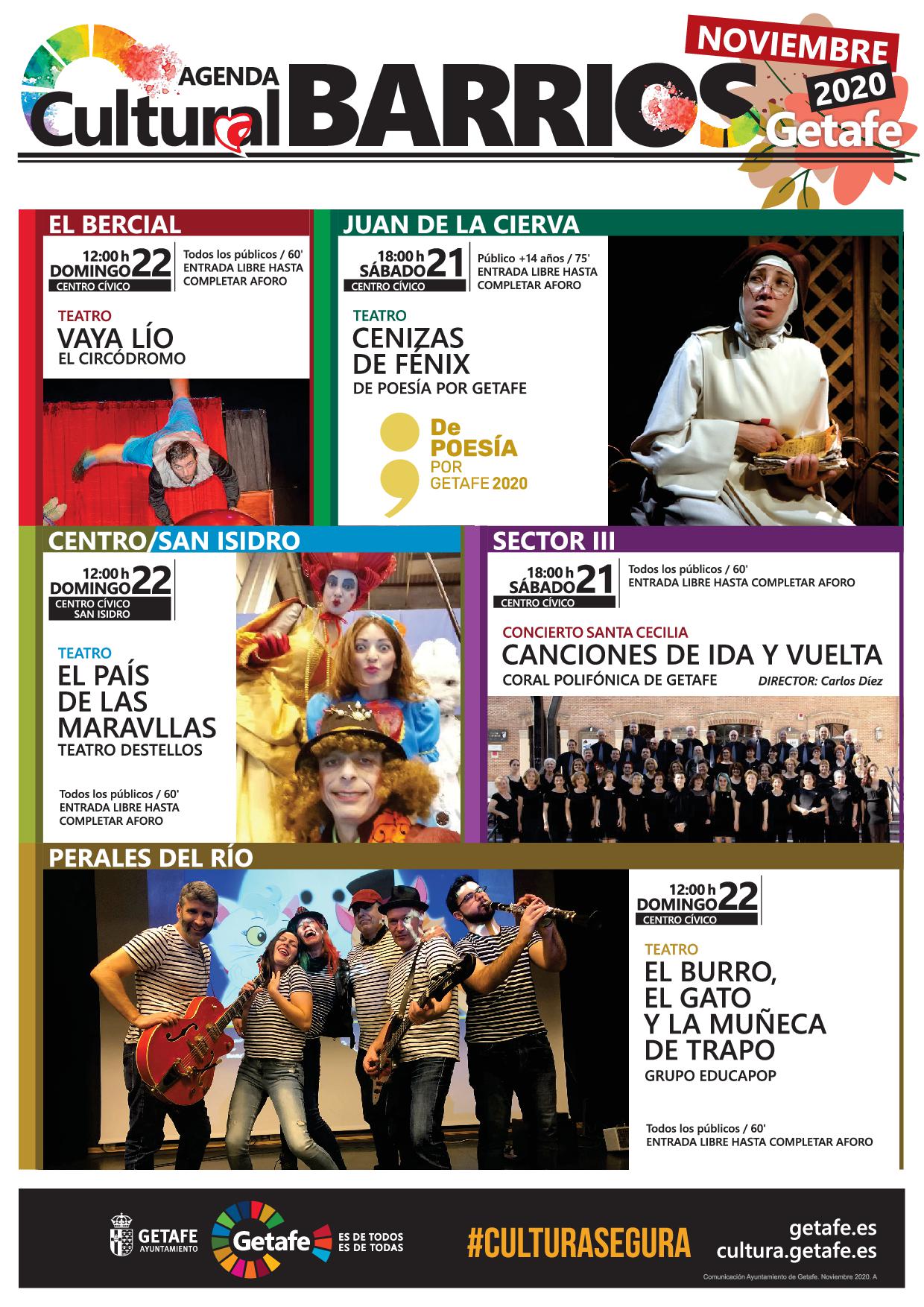 Texto Alternativo: Programación Agenda Cultural en Barrios días 21 y 22 de Noviembre