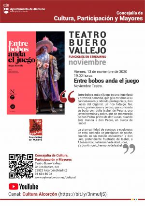 Texto Alternativo: Nuevas sesiones de teatro en streaming con acceso gratuito este fin de semana desde el Buero Vallejo