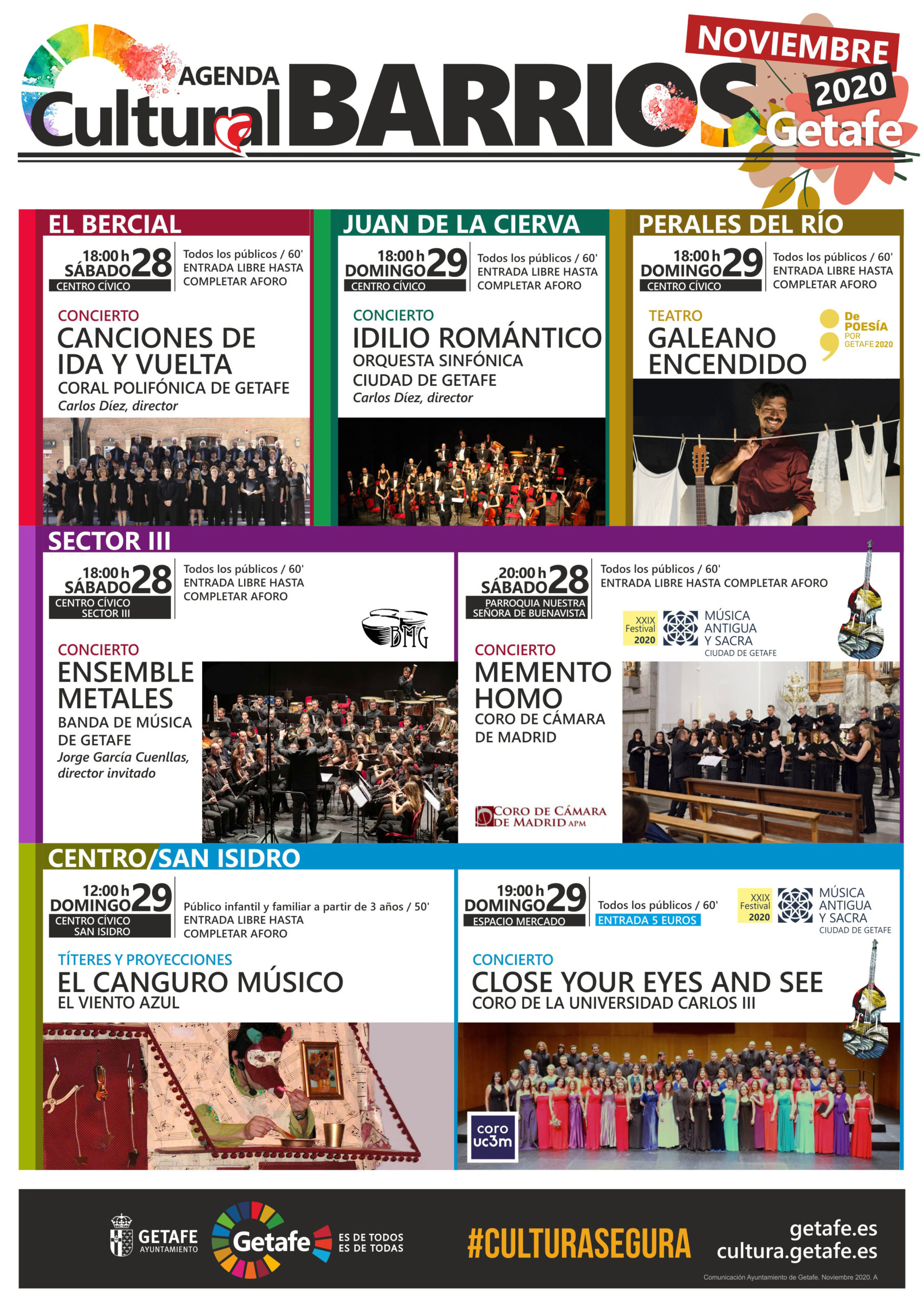 Texto Alternativo: Agenda Cultural en barrios. Días 28 y 29 noviembre