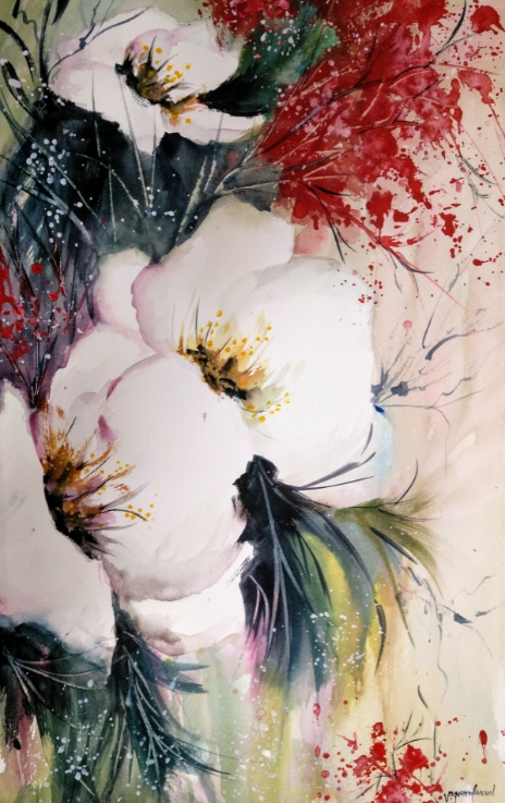 Texto Alternativo: Exposición de pintura “De metamorfoseando a aromas para soñar”, de Ángeles Vaquero
