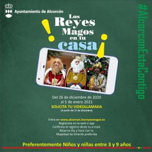 Texto Alternativo: Los Reyes Magos y Papá Noel recogerán de primera mano los deseos de los niños y niñas de Alcorcón a través de videollamadas personalizadas