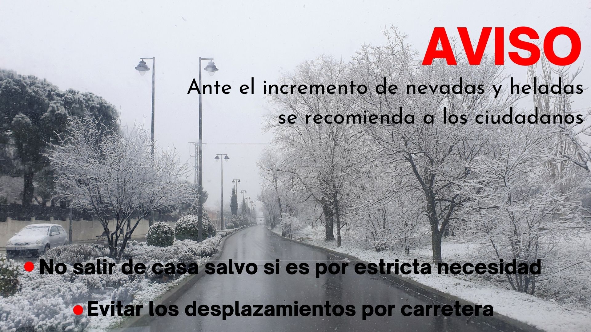 Texto Alternativo: Recomendaciones para afrontar el temporal de nieve y bajas temperaturas