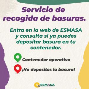Texto Alternativo: ESMASA habilita un mapa interactivo para poder hacer un seguimiento del restablecimiento del servicio de recogida