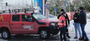 Texto Alternativo: La Unidad Militar de Emergencia (UME) acude a Alcorcón para ayudar en las labores de limpieza de nieve y hielo en Torres Bellas y zona centro