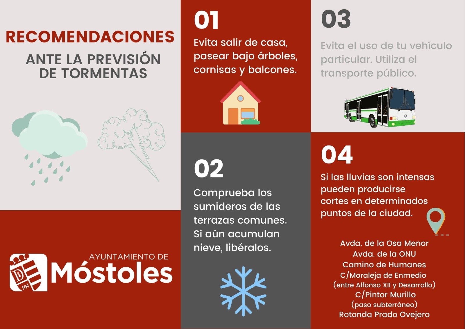 Texto Alternativo: Protección Civil recomienda a los vecinos extremar las precauciones ante el aviso para mañana de lluvias y vientos fuertes