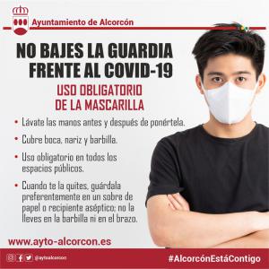 Texto Alternativo: El Ayuntamiento de Alcorcón hace un llamamiento urgente a la ciudadanía a mantener las medidas de protección frente a la COVID-19 ante los preocupantes datos de incidencia acumulada