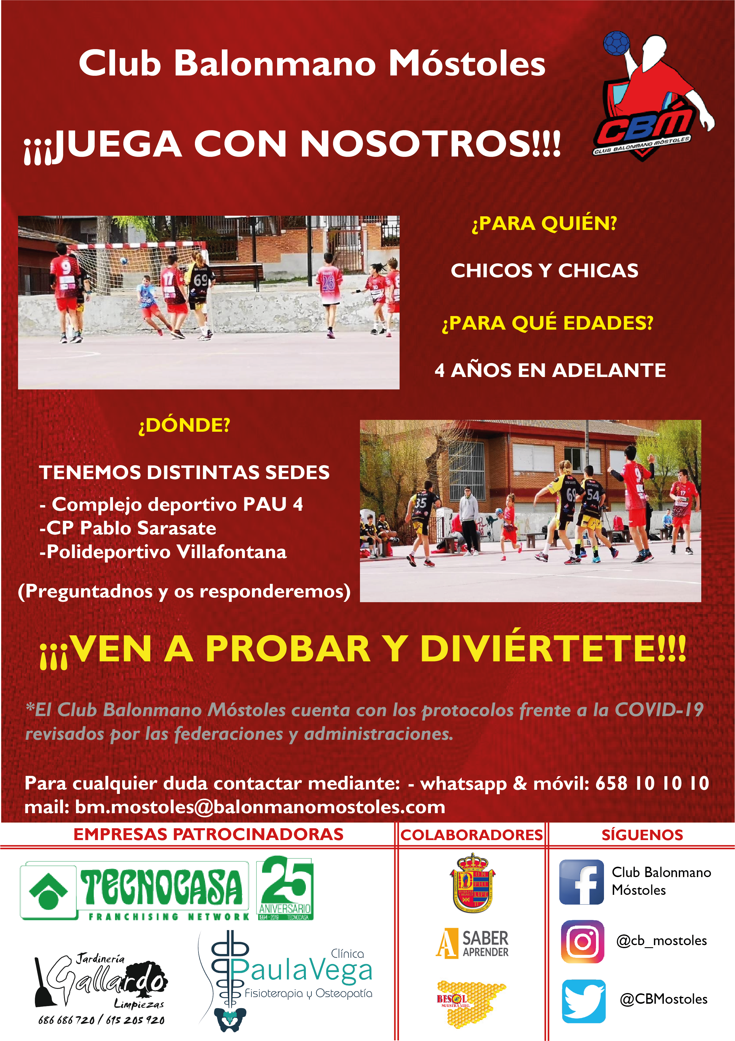 Texto Alternativo: EL CLUB BALONMANO MÓSTOLES ABRE EL PLAZO DE INSCRIPCIÓN PARA LA TEMPORADA 2020/2021