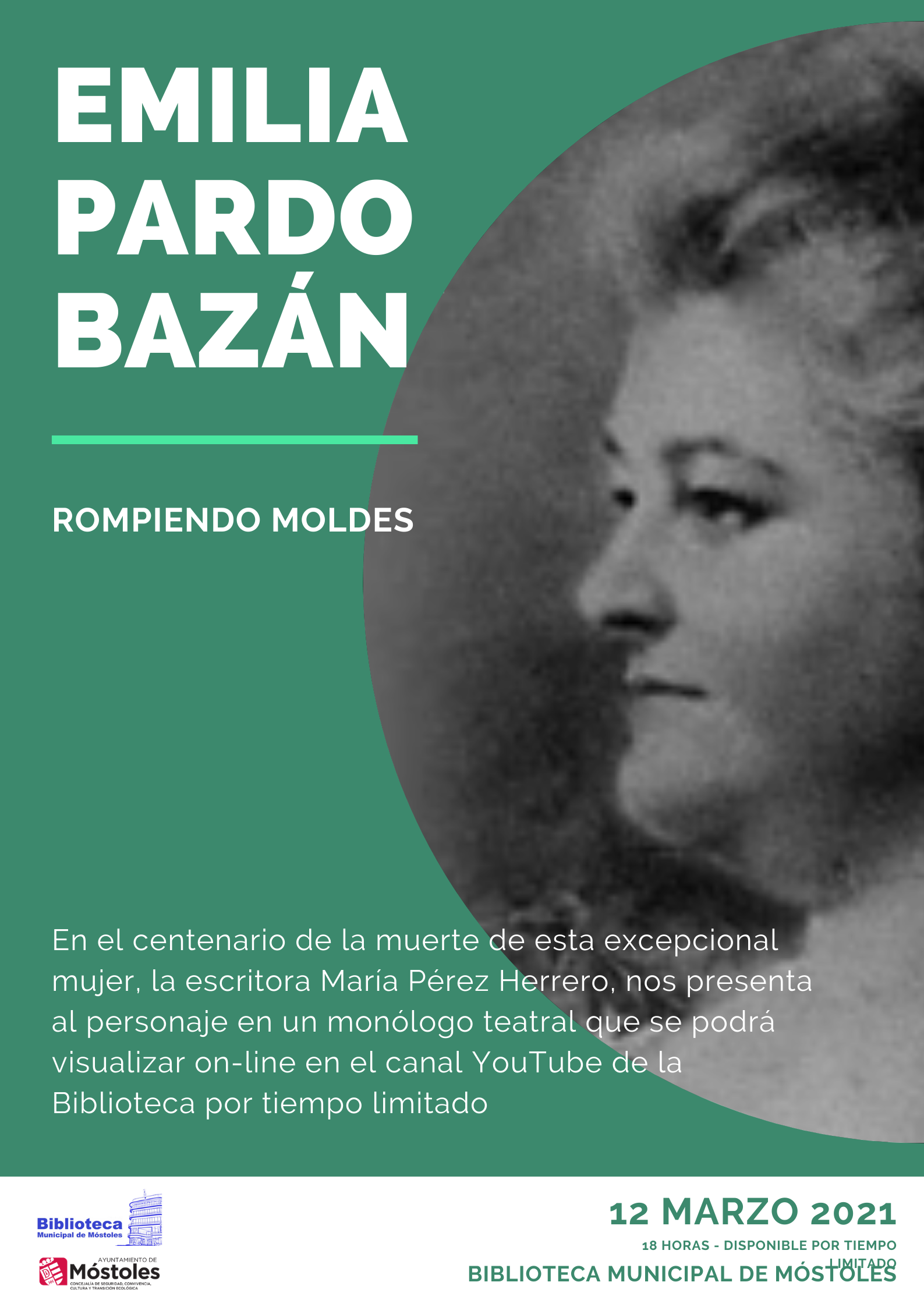 Texto Alternativo: El monólogo Emilia Pardo Bazán, rompiendo moldes y el montaje La máquina de Turing, con Daniel Grao, entre las propuestas culturales de esta semana en Móstoles