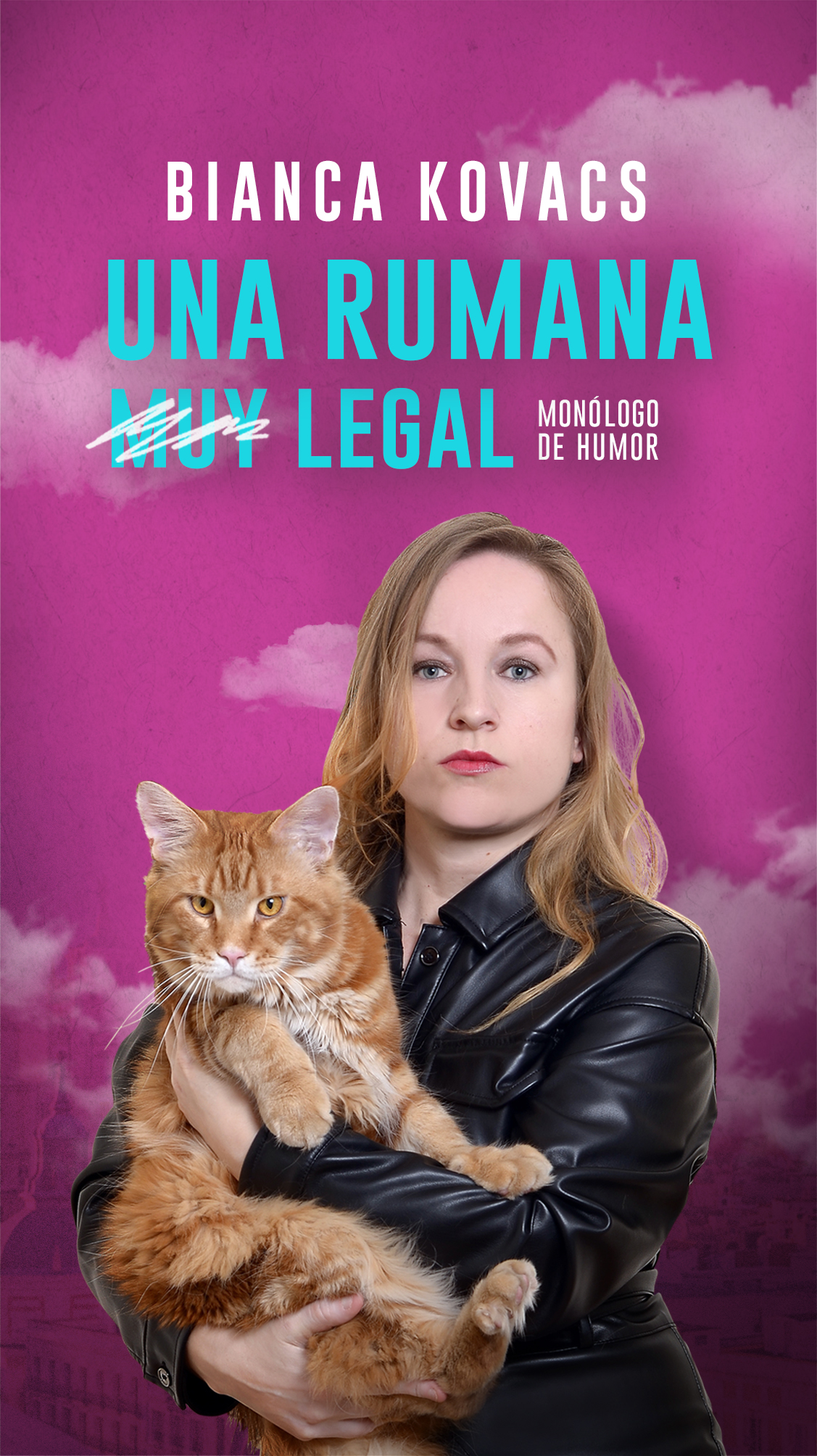 Texto Alternativo: “Una rumana muy legal”. Monólogo de humor de Bianca Kovacs