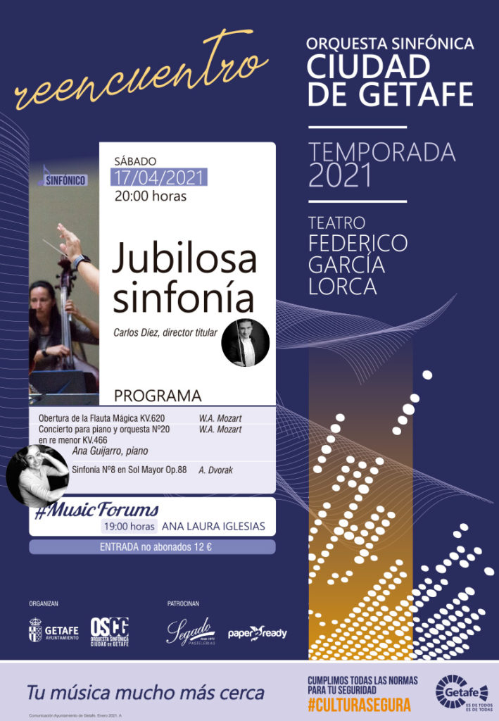 Texto Alternativo: “Jubilosa Sinfonía”. Orquesta Sinfónica Ciudad de Getafe. Abono de Temporada