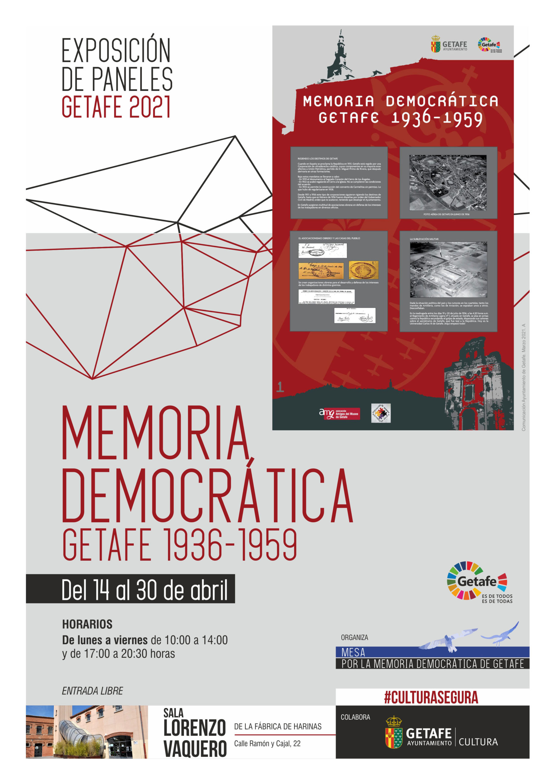 Texto Alternativo: Exposición de paneles” “Memoria democrática Getafe 1936-1959”. Mesa de la Memoria Democrática